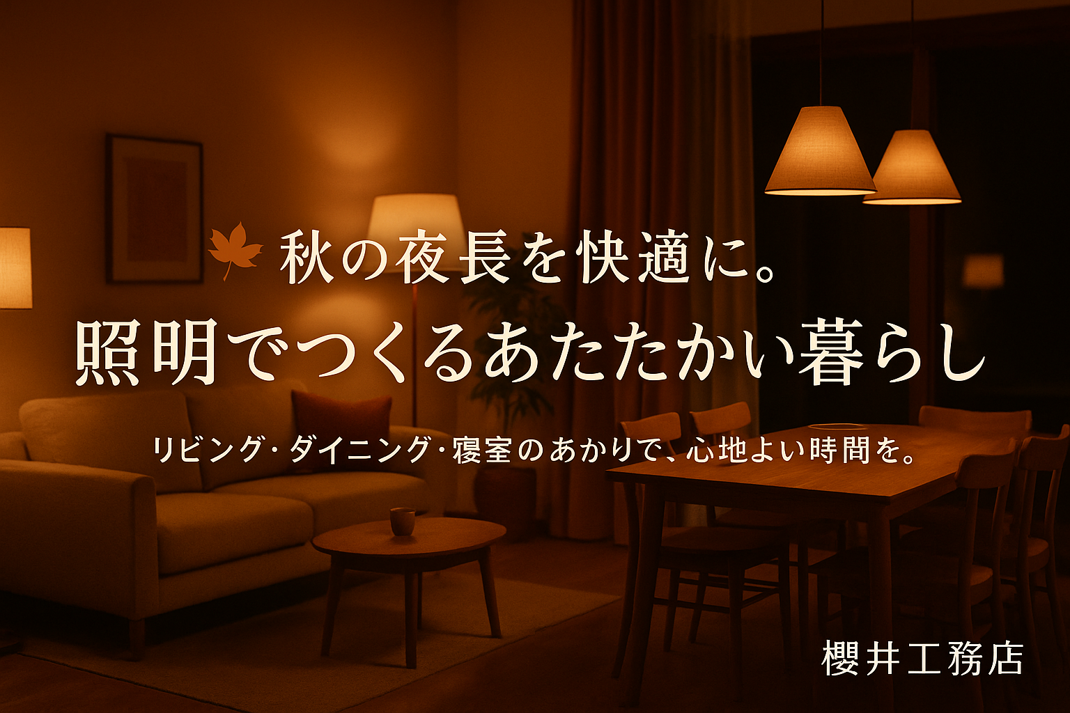 秋の夜長を心地よく｜照明計画でつくるあたたかい暮らし｜櫻井工務店（京都・滋賀・大阪）